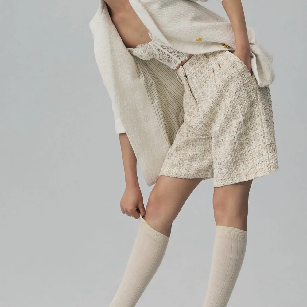 *Anthropologie Avec Les Filles Tweed Pleated Shorts - Picture 3 of 5